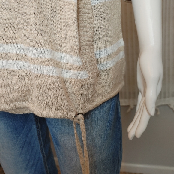 M BY MICHAEL STARS 2012 VINTAGE V-NECK HOODIE. STRIPED SIZE 1 (FITS LIKE M/L) - Picture 5 of 11